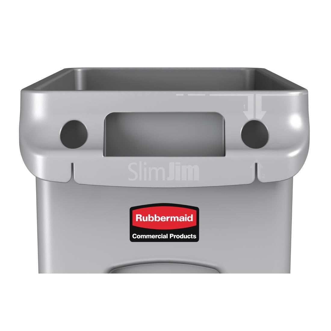 Rubbermaid Slim Jim Container with Venting Channels Grey 60Ltr