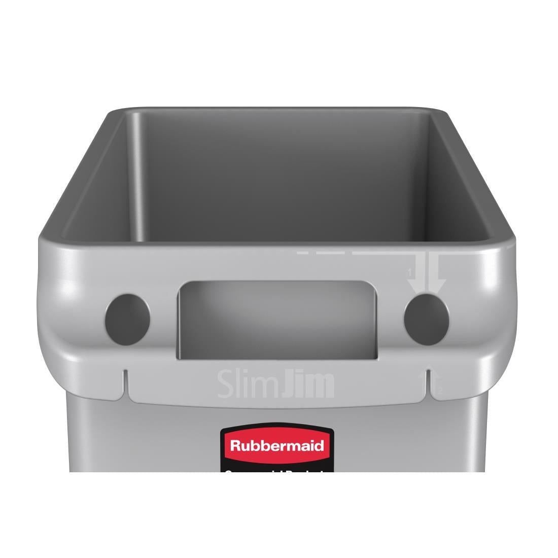 Rubbermaid Slim Jim Container with Venting Channels Grey 60Ltr