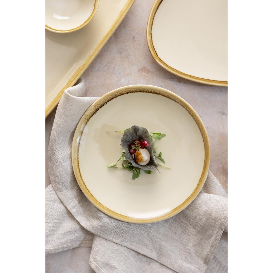 Olympia Kiln Sandstone Round Coupe Plates 180mm (6 Pack)