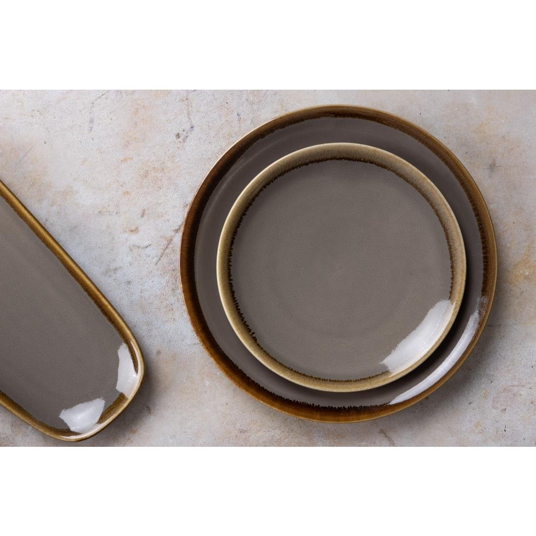 Olympia Kiln Round Coupe Plates Smoke 230mm (6 Pack)