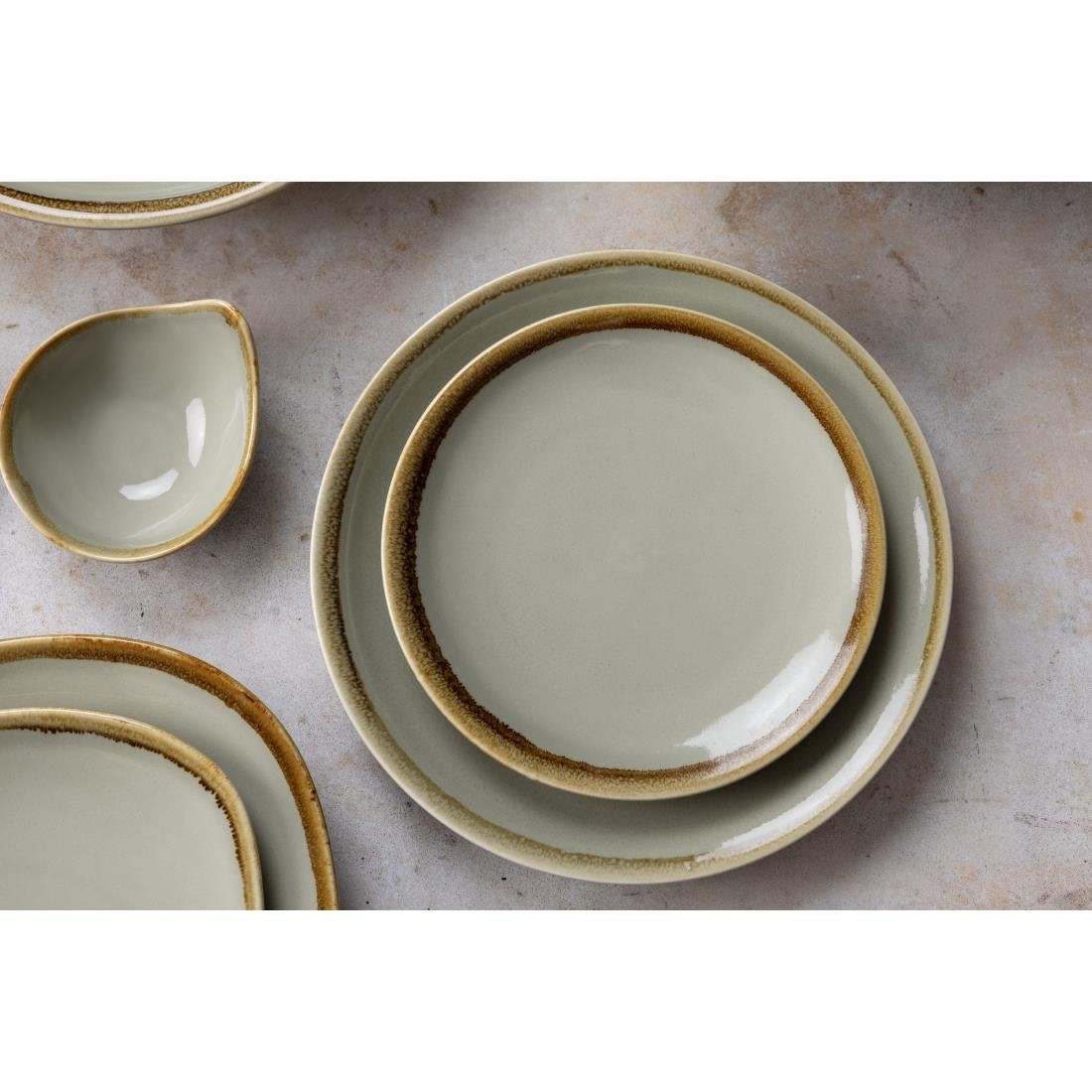 Olympia Kiln Round Coupe Plates Moss 230mm (6 Pack)