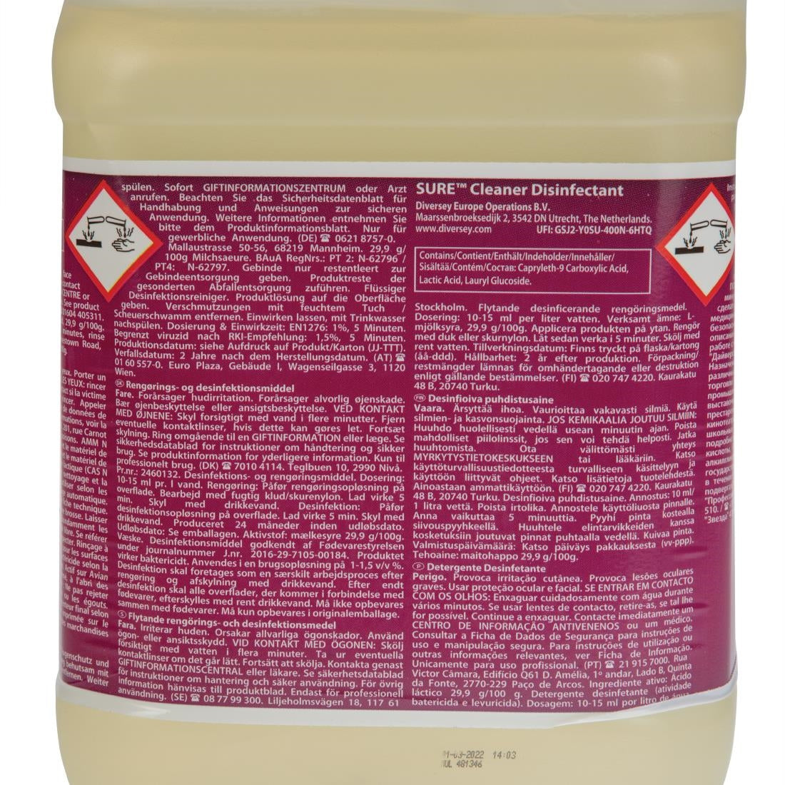 SURE Cleaner and Disinfectant Concentrate 5Ltr
