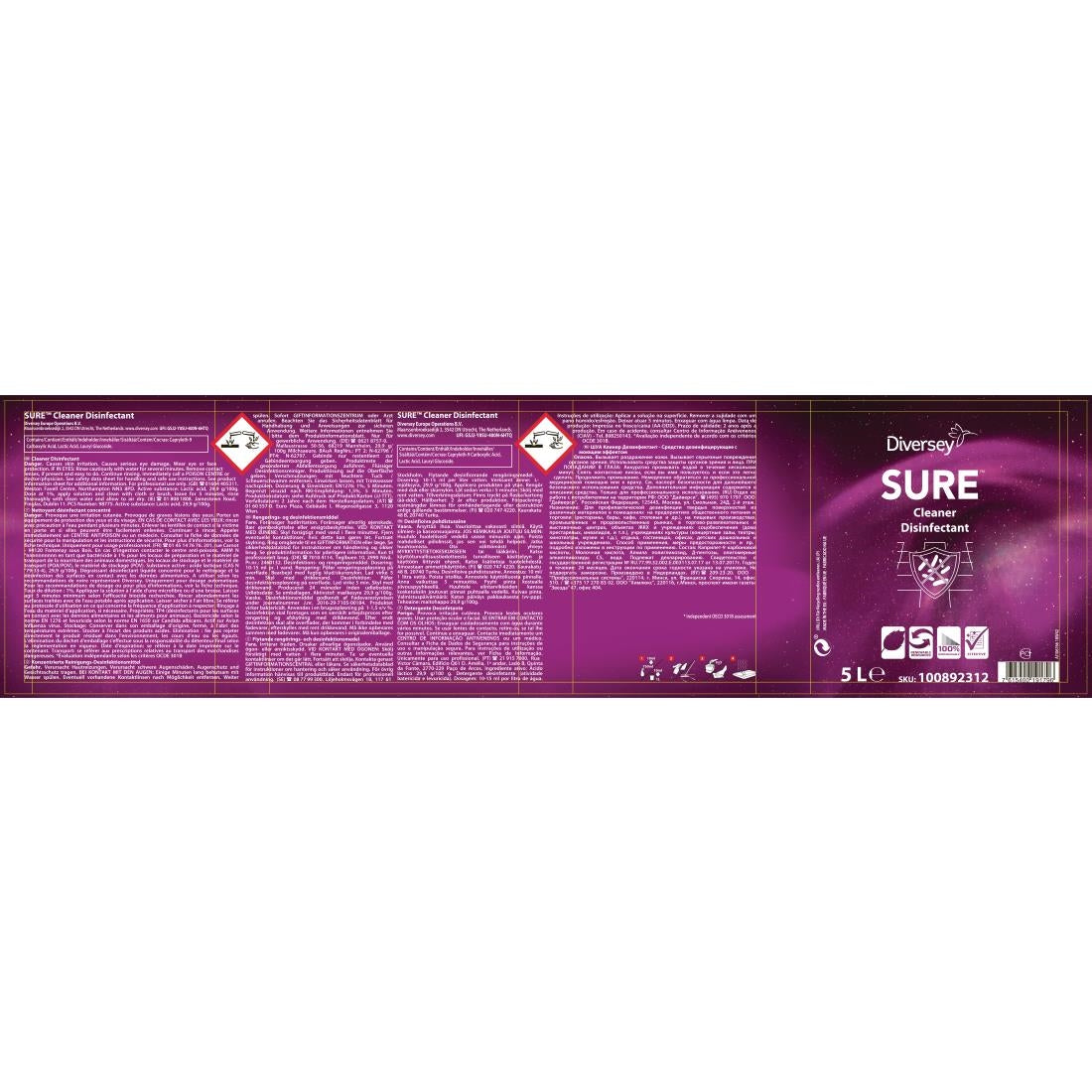 SURE Cleaner and Disinfectant Concentrate 5Ltr