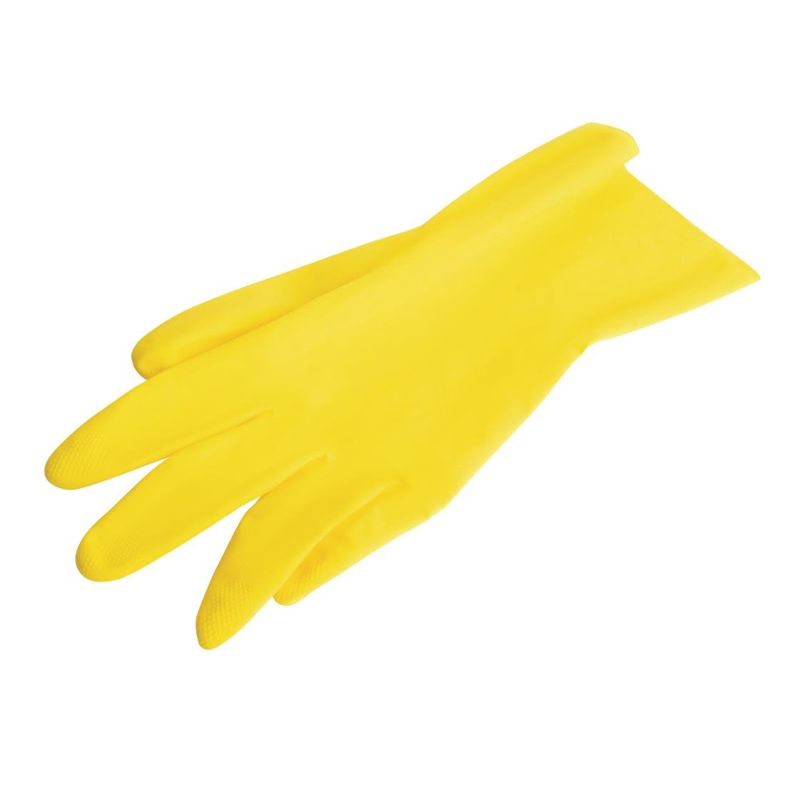 MAPA Vital 124 Liquid-Proof Light-Duty Janitorial Gloves Yellow Large