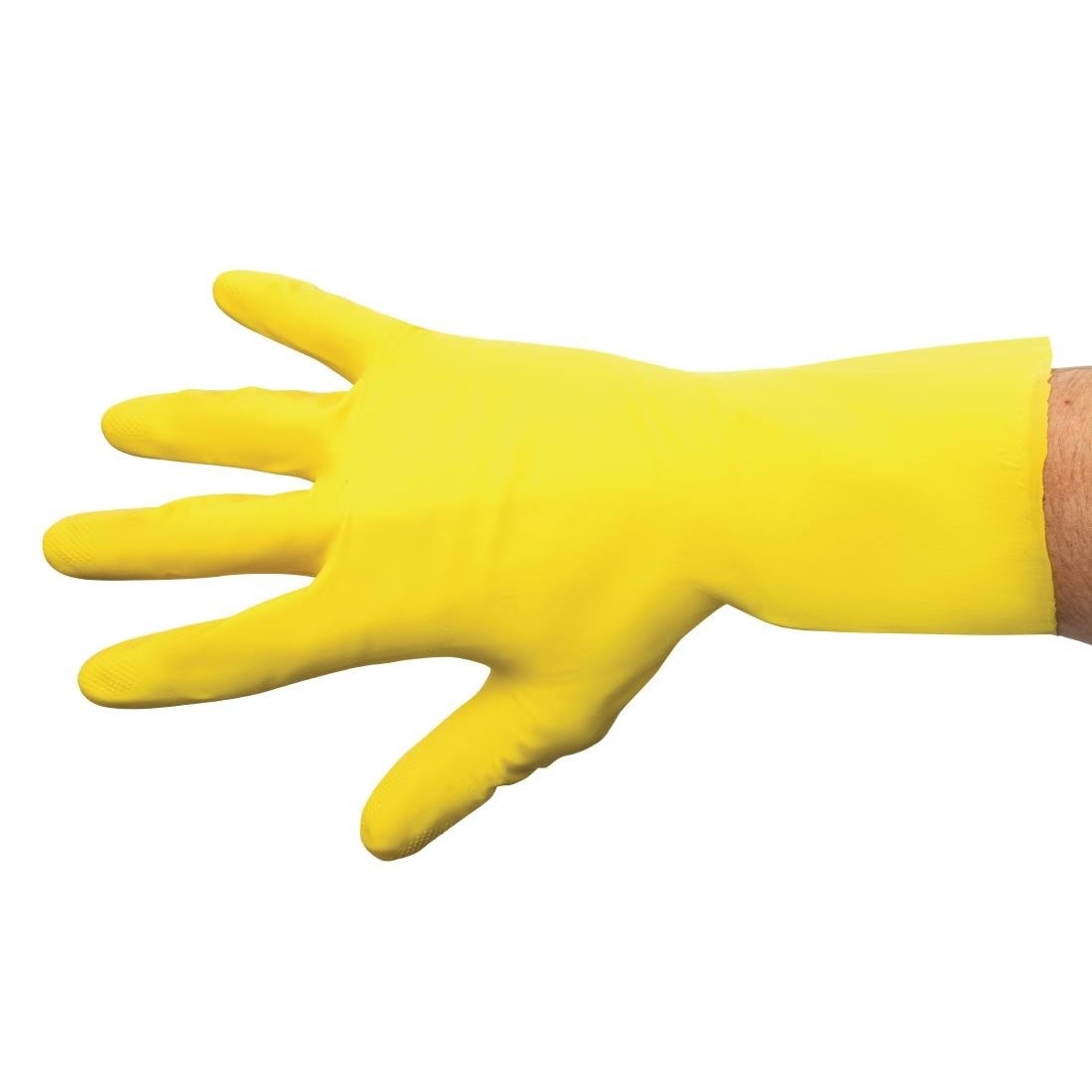 MAPA Vital 124 Liquid-Proof Light-Duty Janitorial Gloves Yellow Medium