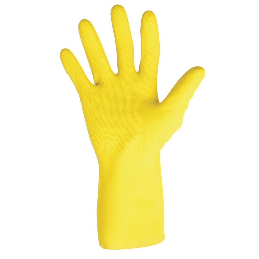 MAPA Vital 124 Liquid-Proof Light-Duty Janitorial Gloves Yellow Large
