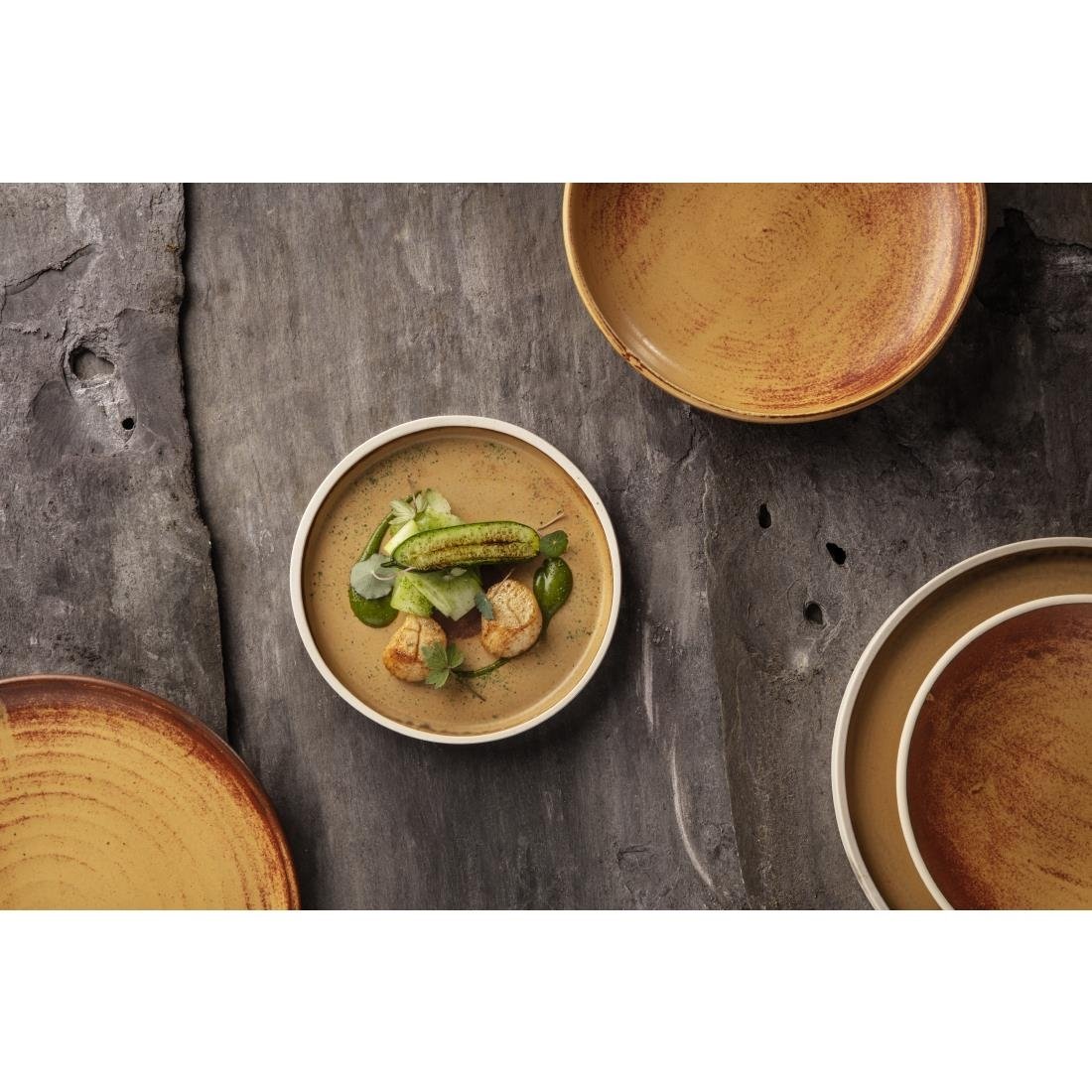 Olympia Canvas Flat Plates Sienna Rust 250mm (6 Pack)