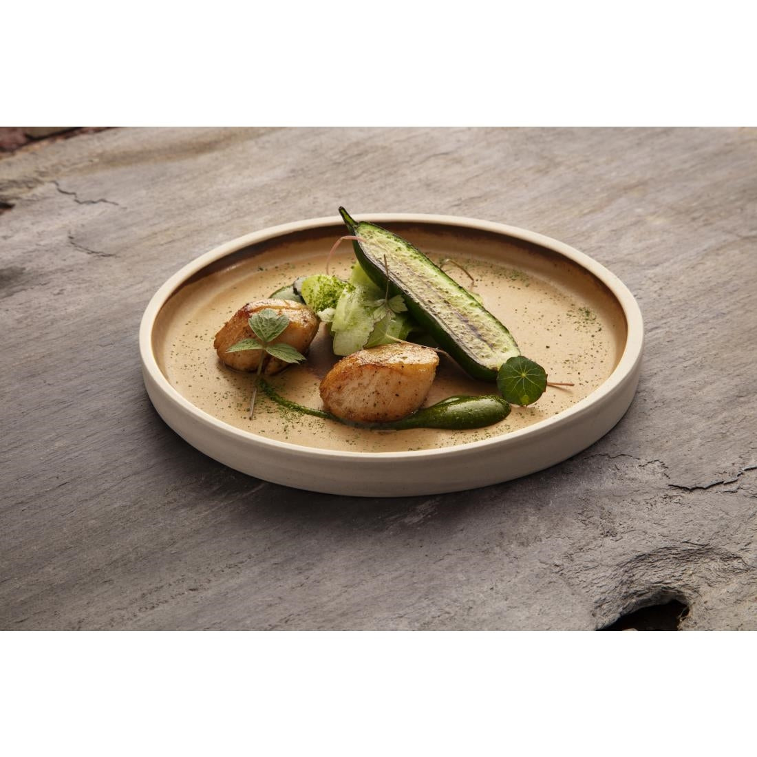 Olympia Canvas Flat Plates Sienna Rust 180mm (6 Pack)