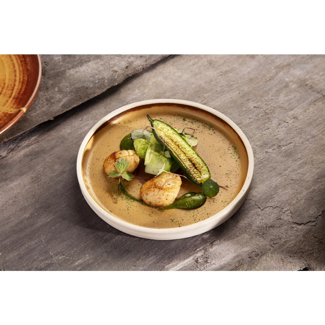 Olympia Canvas Flat Plates Sienna Rust 180mm (6 Pack)