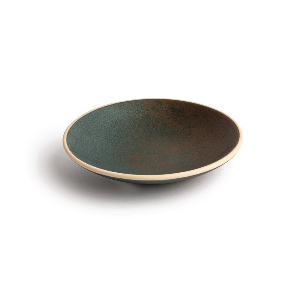 Olympia Canvas Shallow Tapered Bowls Green Verdigris 200mm (6 Pack)