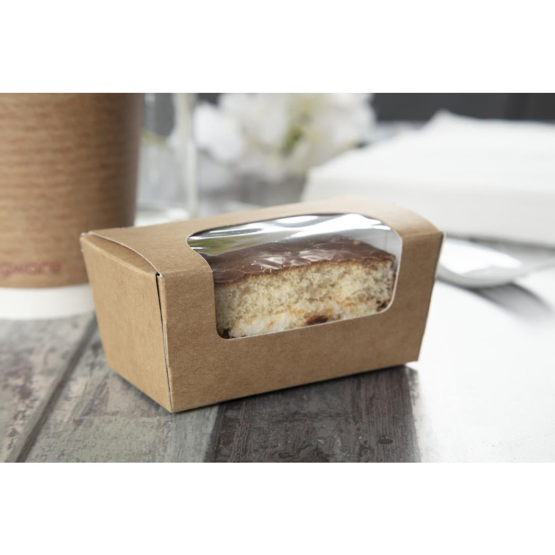Colpac Compostable Kraft Cake Boxes with Window Small (500 Pack)