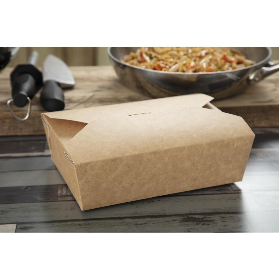 Colpac Recyclable Kraft Microwaveable Food Boxes 1950ml / 68oz (200 Pack)