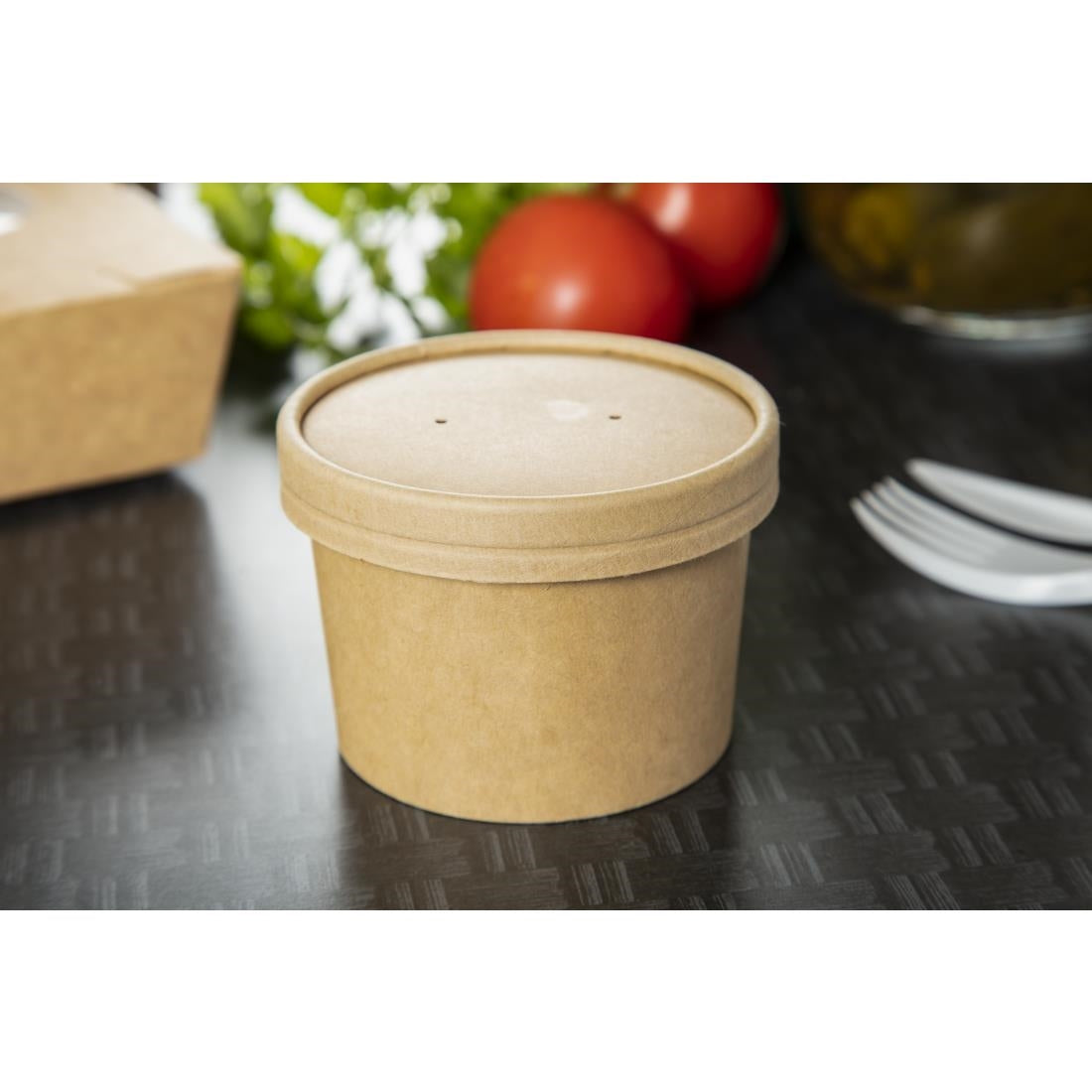 Colpac Recyclable Kraft Microwavable Soup Cups 225ml (500 Pack)