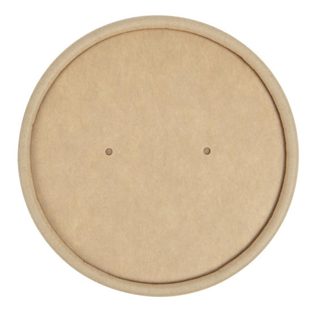 Colpac Recyclable Kraft Microwavable Soup Cup Lids 8oz and 12oz (500 Pack)