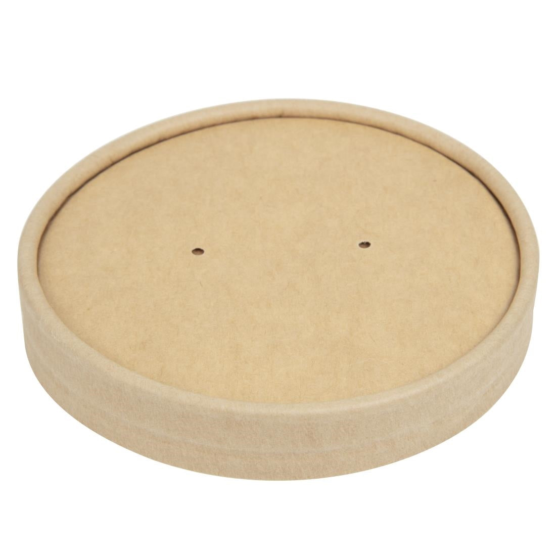 Colpac Recyclable Kraft Microwavable Soup Cup Lids 450ml (500 Pack)