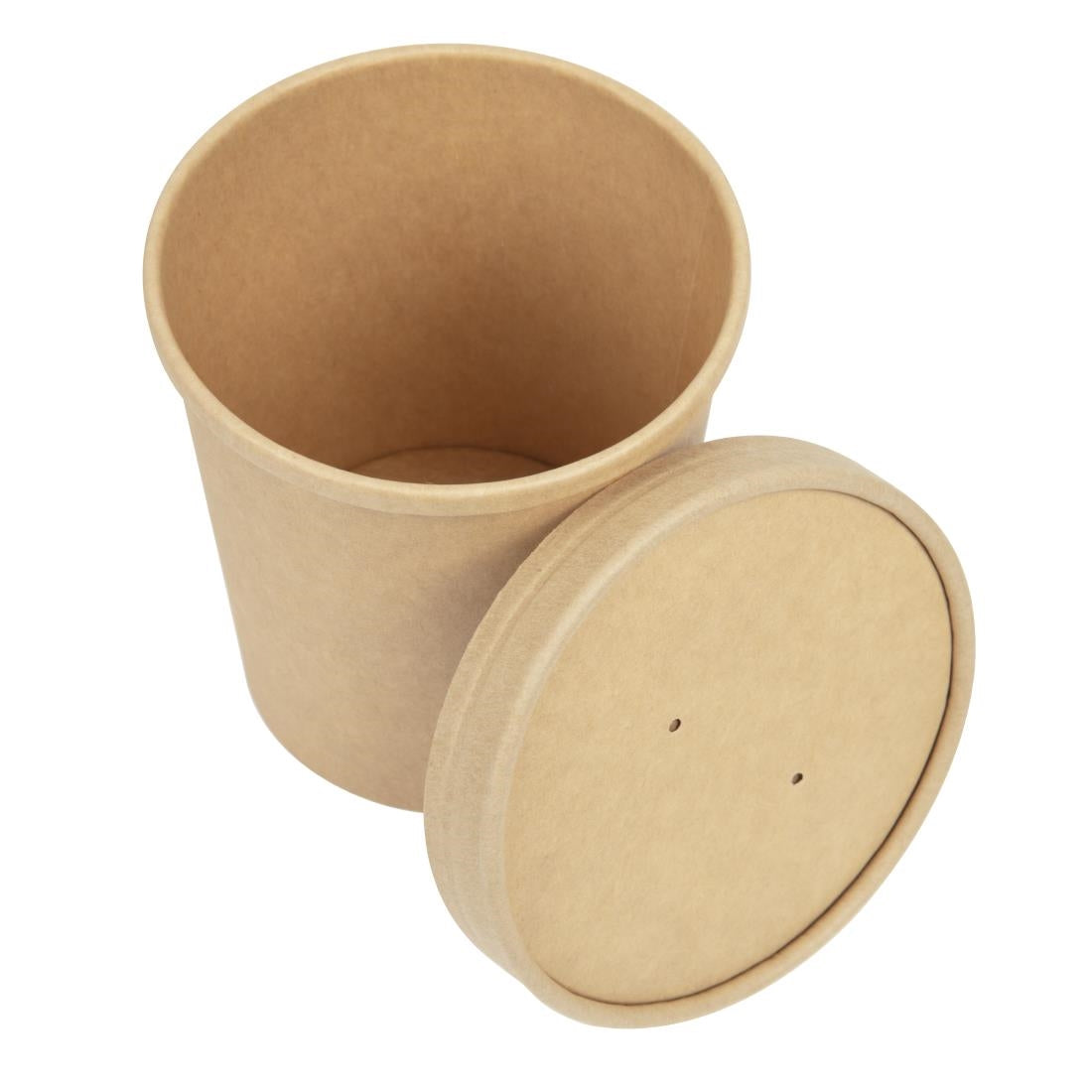 Colpac Recyclable Kraft Microwavable Soup Cups 450ml / 16oz (500 Pack)