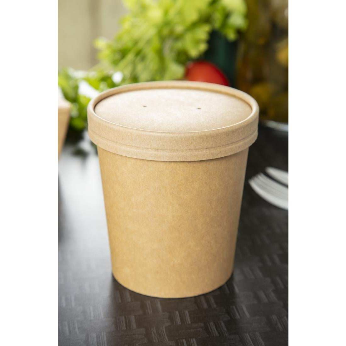 Colpac Recyclable Kraft Microwavable Soup Cups 450ml / 16oz (500 Pack)