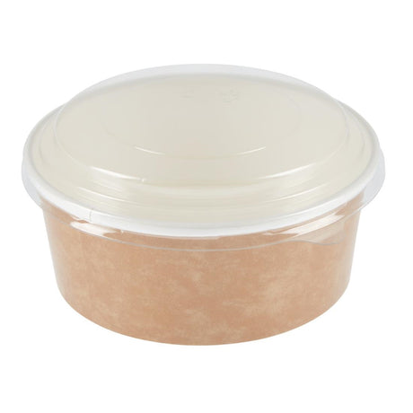 Colpac Recyclable Kraft Salad Pots With Lid Small 700ml (150 Pack)