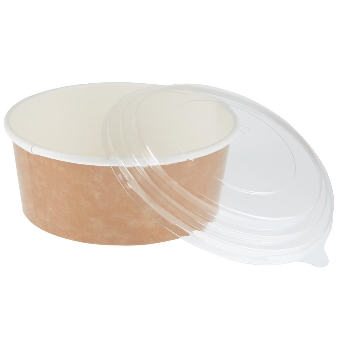 Colpac Recyclable Kraft Salad Pots With Lid Small 700ml (150 Pack)