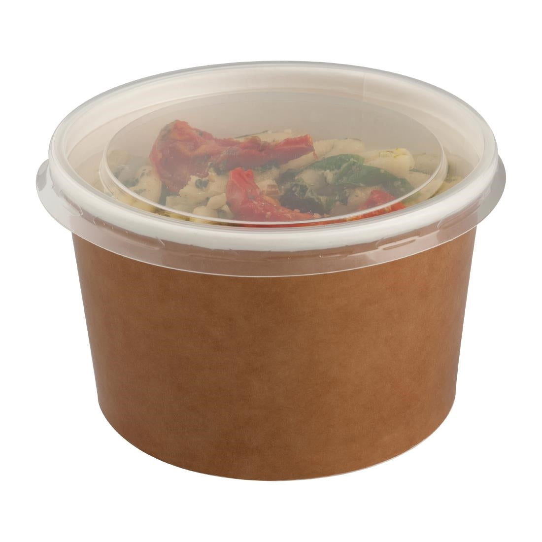 Colpac Recyclable Kraft Salad Pots With Lid Small 700ml (150 Pack)