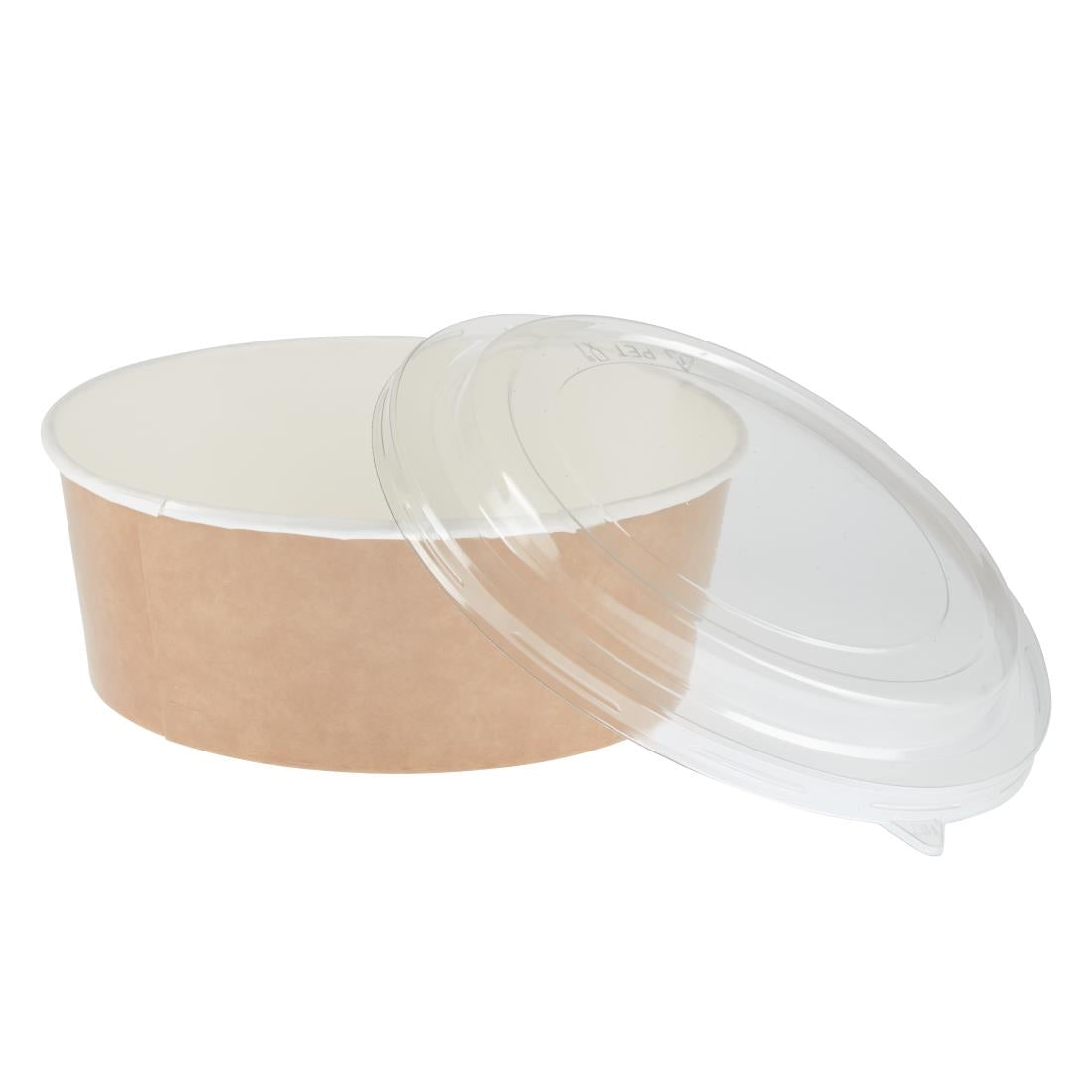 Colpac Recyclable Kraft Salad Pots With Lid Large 1300ml (150 Pack)