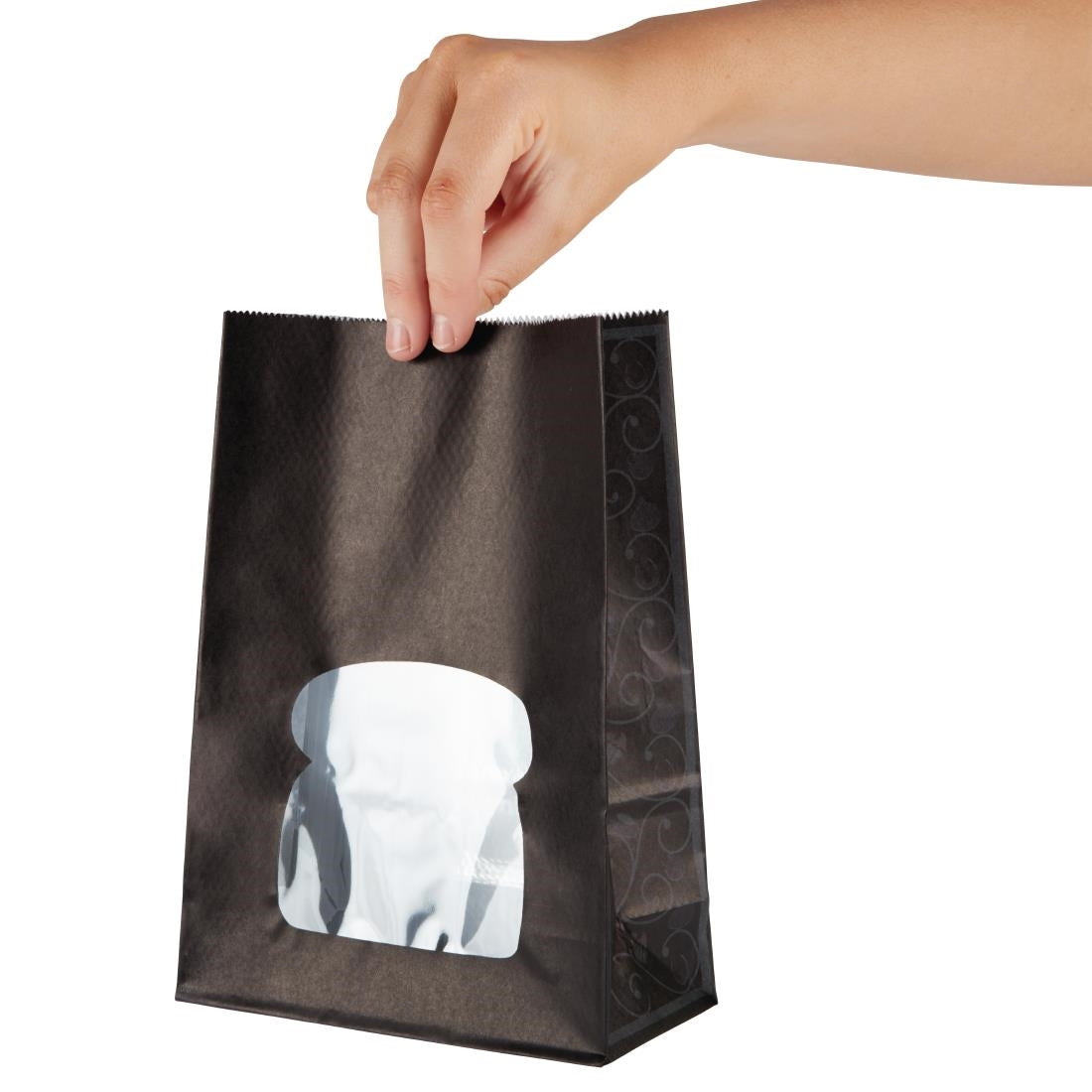 Colpac Recyclable Paper Sandwich Bags With Window Black (250 Pack)
