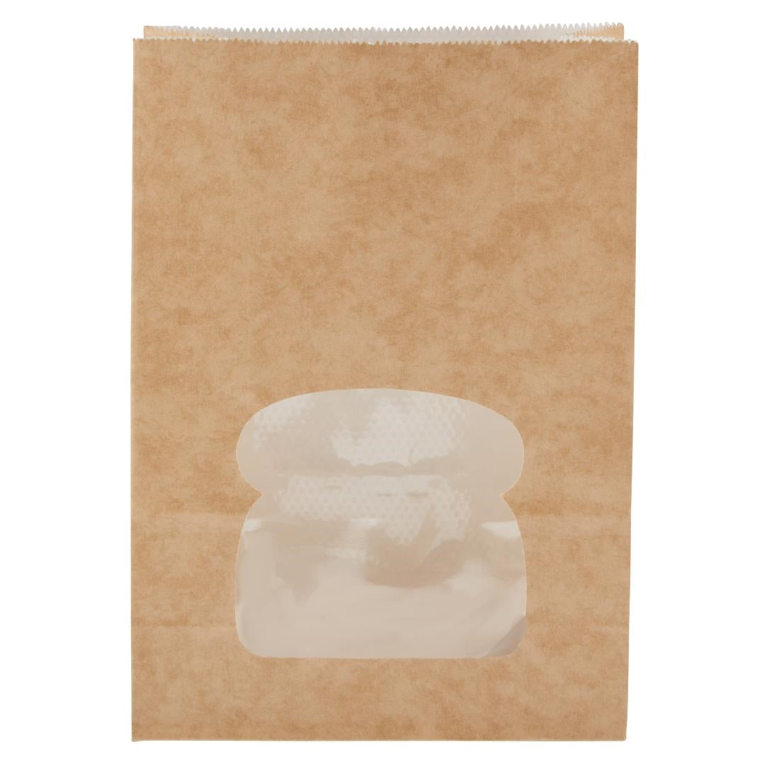 Colpac Recyclable Paper Sandwich Bags With Window Kraft (250 Pack)