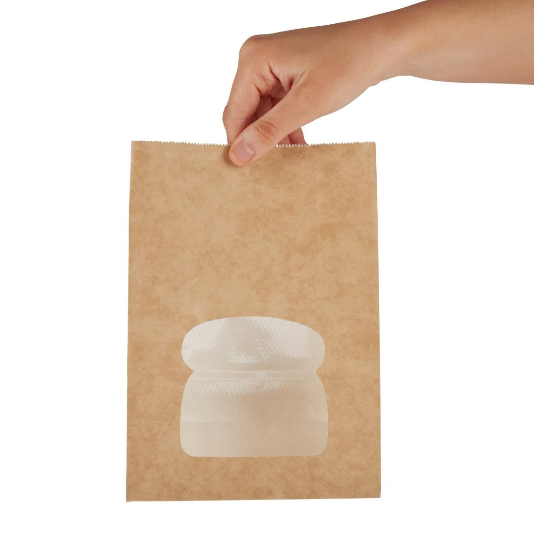 Colpac Recyclable Paper Sandwich Bags With Window Kraft (250 Pack)