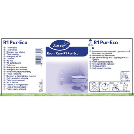 Room Care R1 Pur-Eco Toilet Cleaner Refill Bottles 300ml (6 Pack)