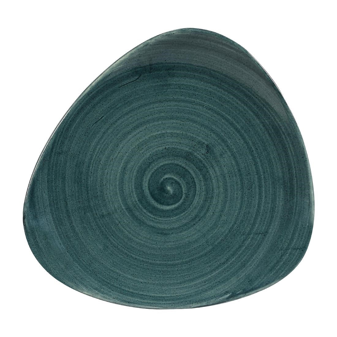 Churchill Stonecast Patina Triangular Plates Rustic Teal 229mm (12 Pack)