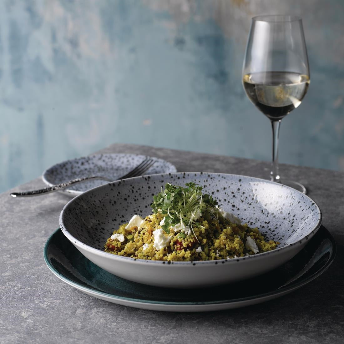 Churchill Stonecast Patina Coupe Bowls Rustic Teal 40oz 248mm (12 Pack)