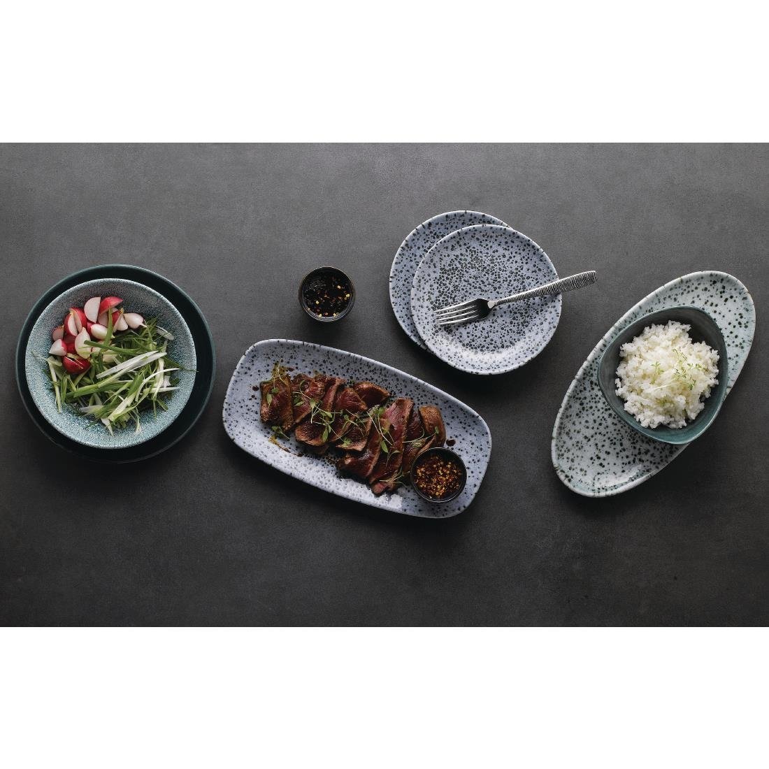 Churchill Stonecast Patina Triangular Bowls Rustic Teal 153mm (12 Pack)