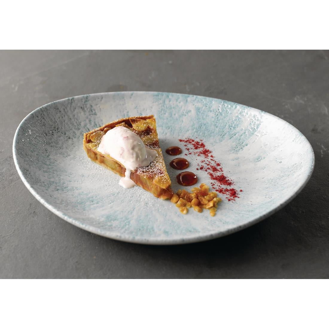 Churchill Stone Oval Coupe Plates Aquamarine 270 x 229mm (12 Pack)