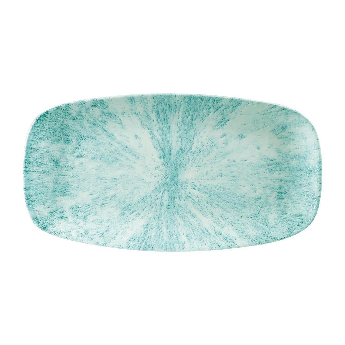 Churchill Stone Oblong Chef Plates Aquamarine 189 x 355mm (6 Pack)