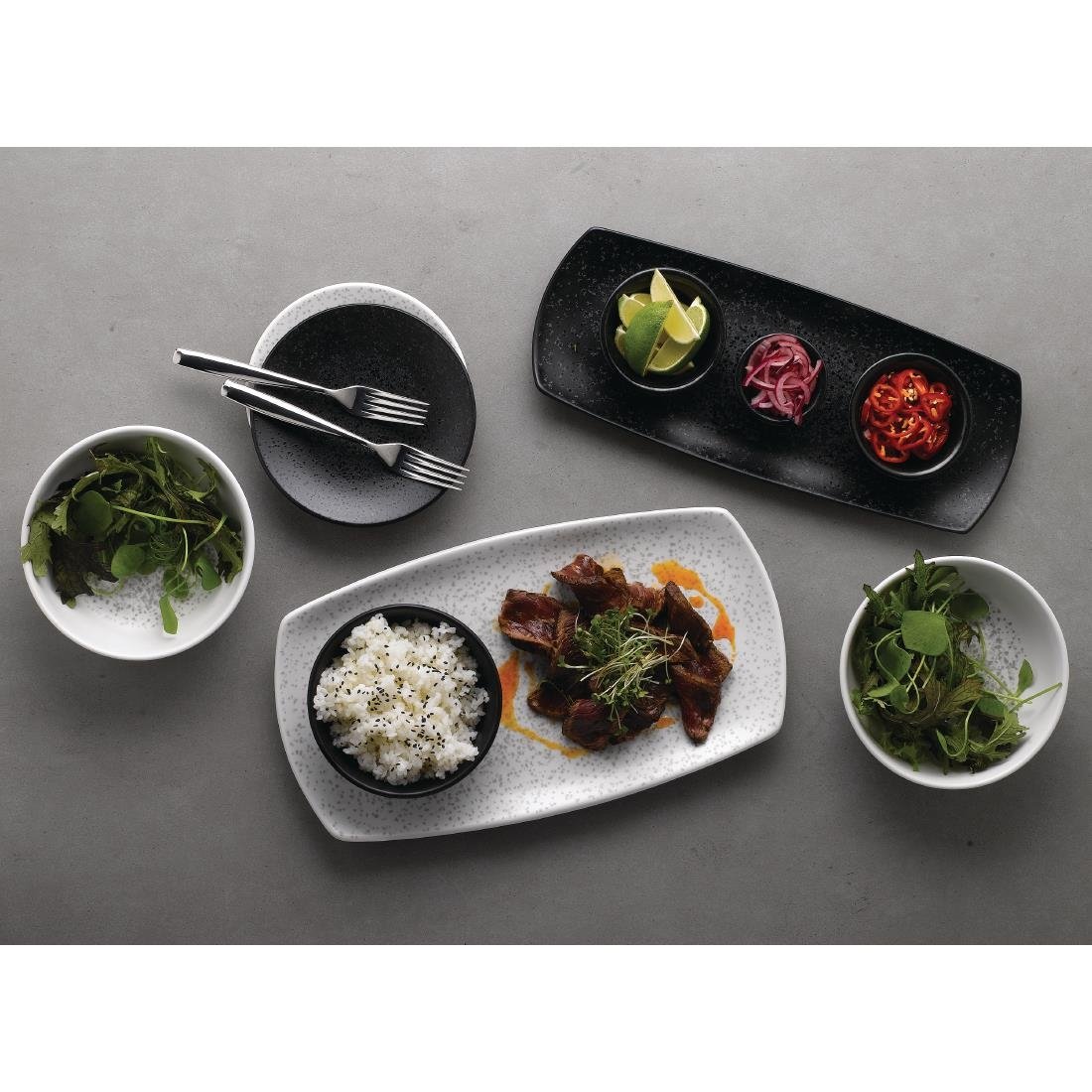 Churchill Menu Shades Caldera Rectangular Plates Chalk White 190 x 355mm