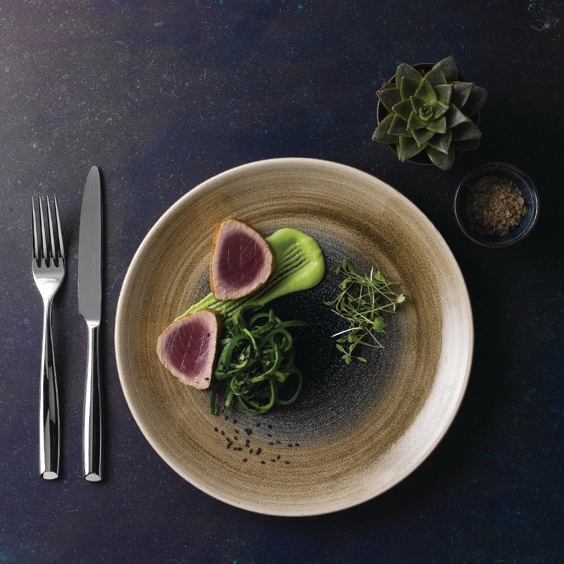 Churchill Stonecast Aqueous Coupe Plates Bayou Taupe 288mm (12 Pack)