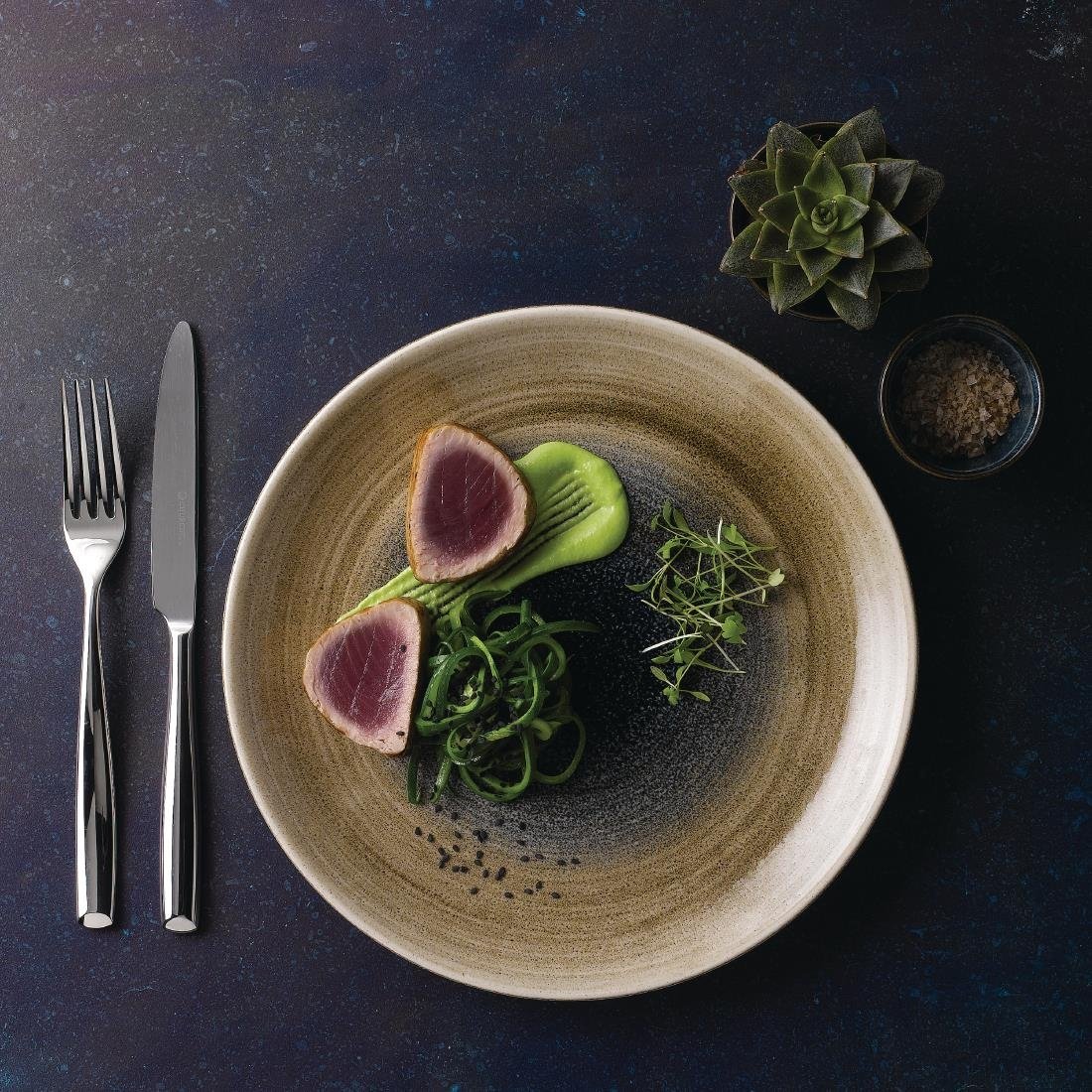 Churchill Stonecast Aqueous Coupe Plates Bayou Taupe 260mm (12 Pack)