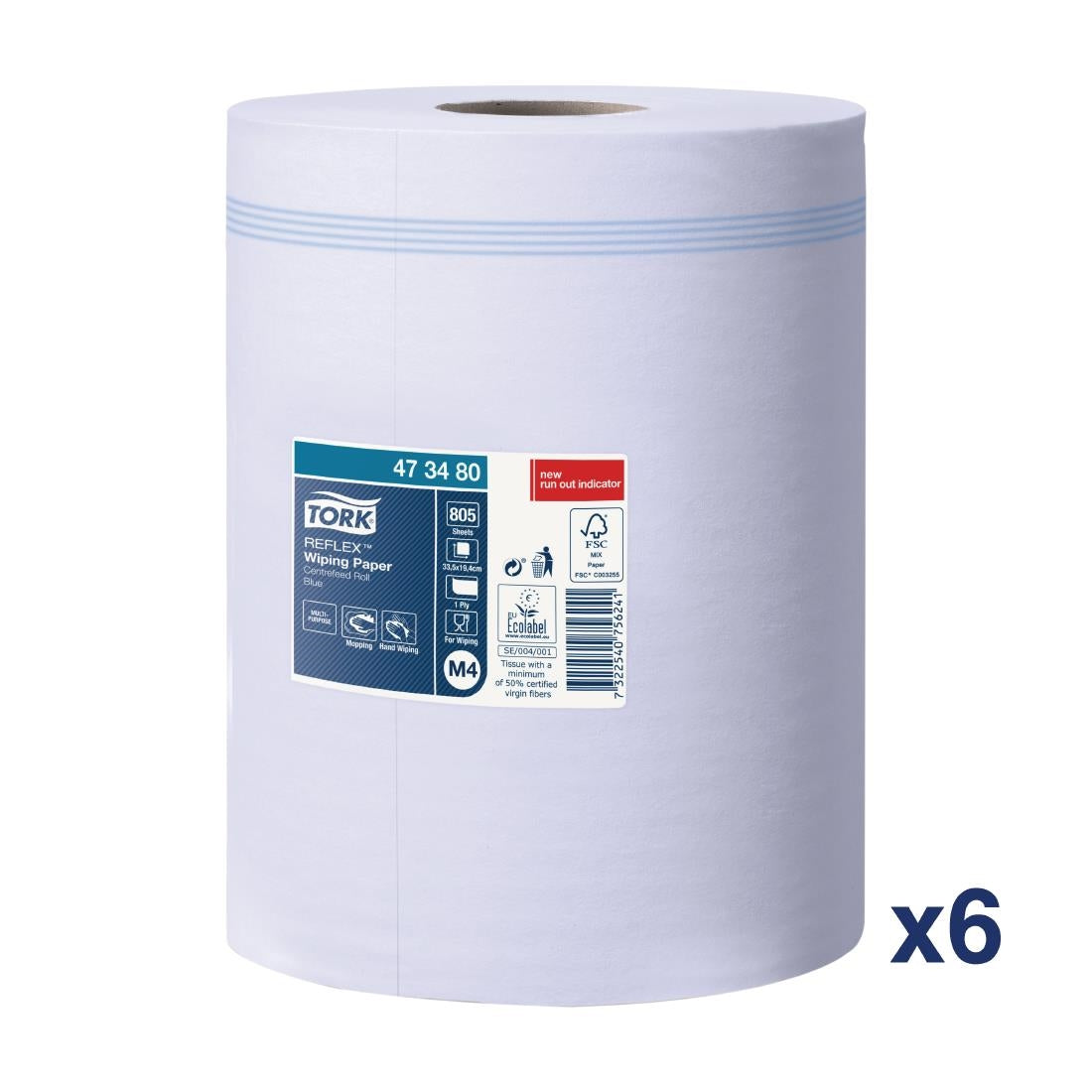 Tork Reflex Centrefeed Wiping Paper 1-Ply 269m (6 Pack)