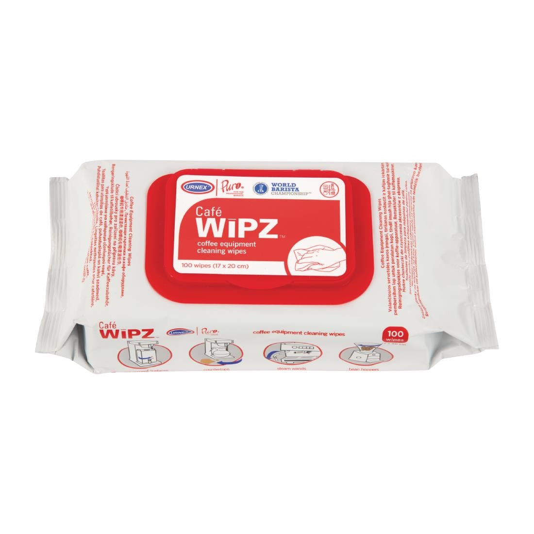Urnex Café Wipz Coffee Equipment Cleaning Wipes (100 Pack)