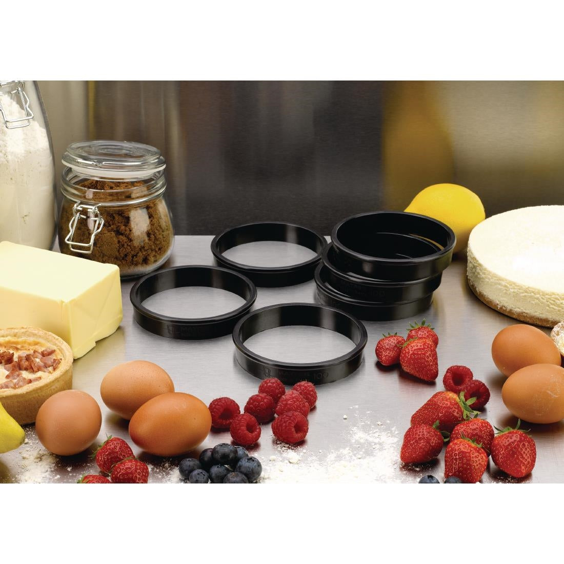 Matfer Bourgeat Exoglass Tart Ring 100mm (6 Pack)