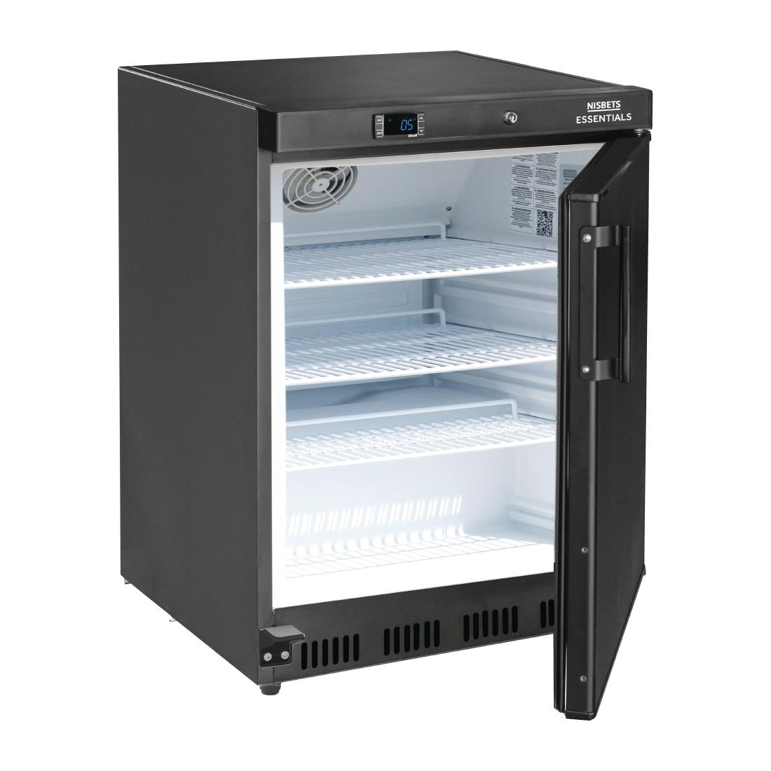 Nisbets Essentials Undercounter Refrigerator Black - 150Ltr