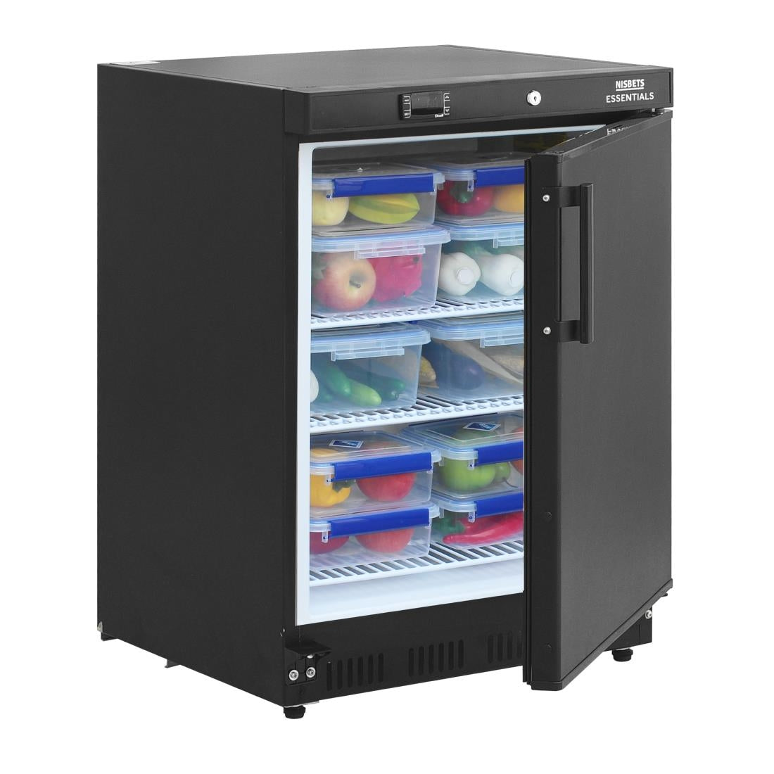 Nisbets Essentials Undercounter Refrigerator Black - 150Ltr