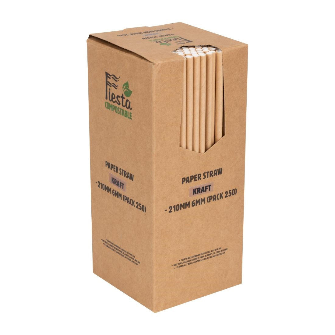Fiesta Compostable Paper Straws Kraft (250 Pack)