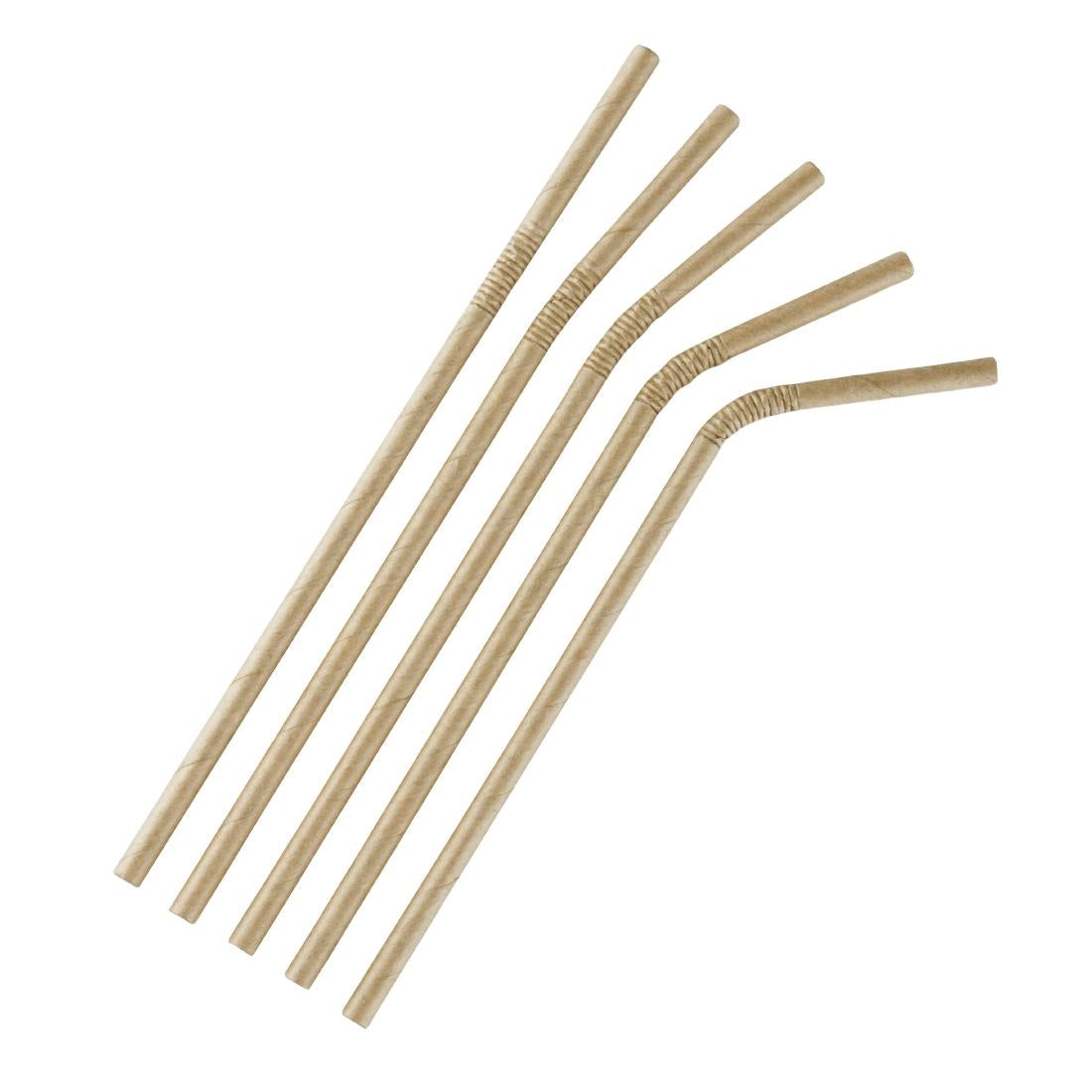 Fiesta Compostable Bendy Paper Straws Kraft (250 Pack)