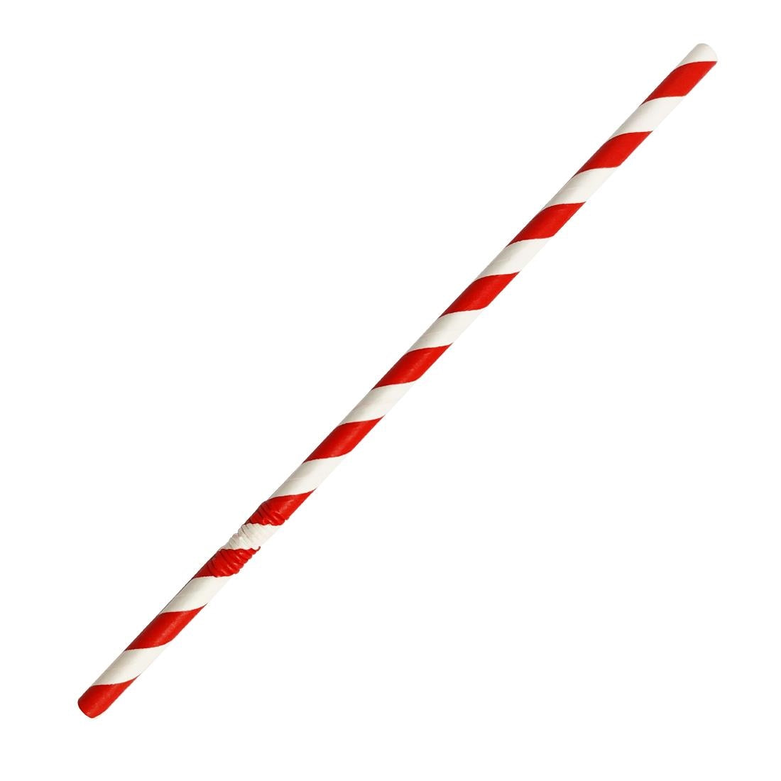 Fiesta Compostable Bendy Paper Straws Red Stripes (250 Pack)