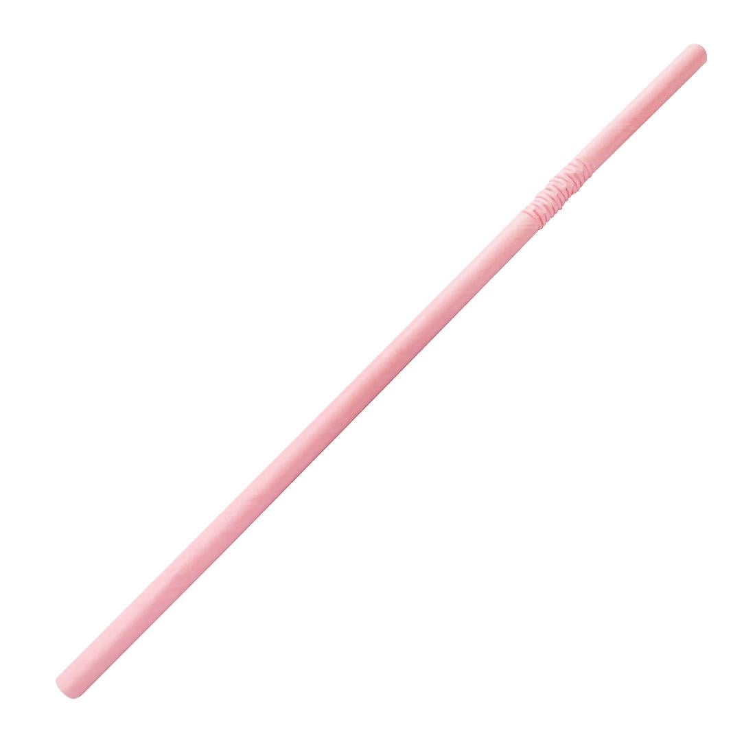 Fiesta Compostable Bendy Paper Straws Pink (250 Pack)