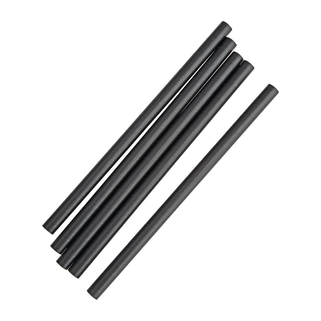 Fiesta Compostable Paper Smoothie Straws Black (250 Pack)