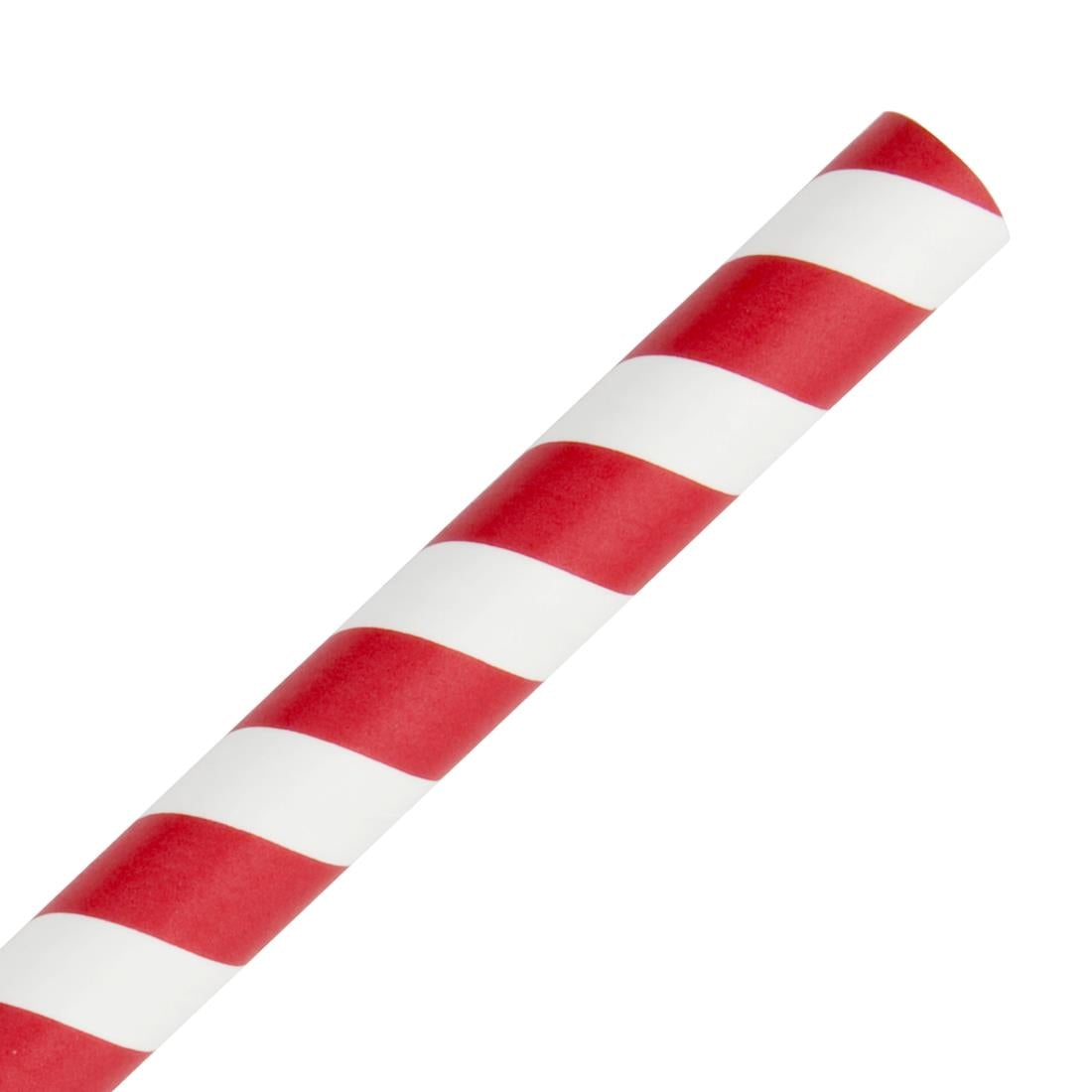 Fiesta Compostable Paper Smoothie Straws Red Stripes (250 Pack)