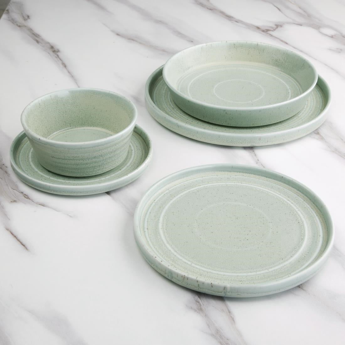 Olympia Cavolo Flat Round Plates Spring Green 220mm (6 Pack)