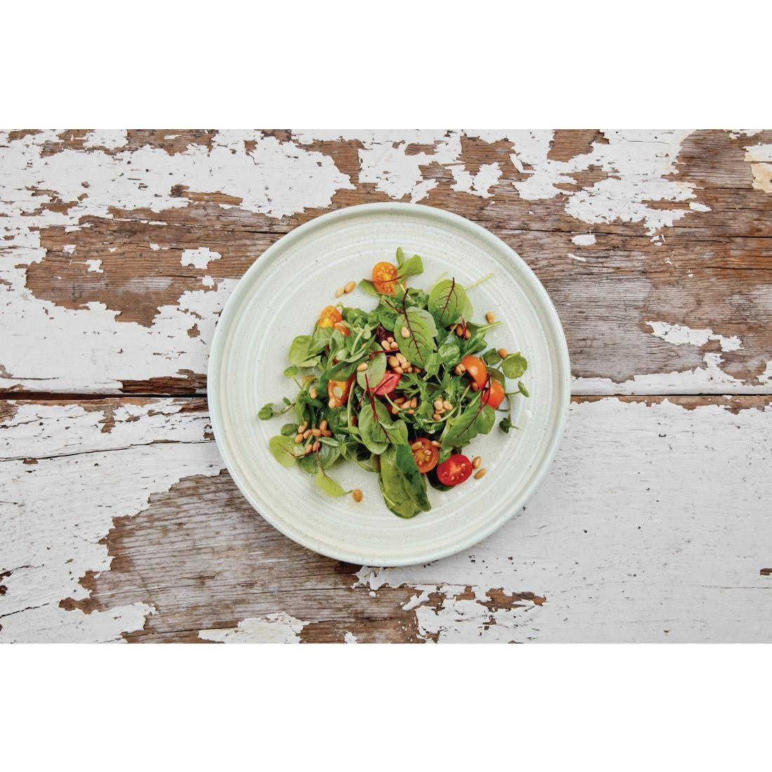 Olympia Cavolo Flat Round Plates Spring Green 270mm (4 Pack)